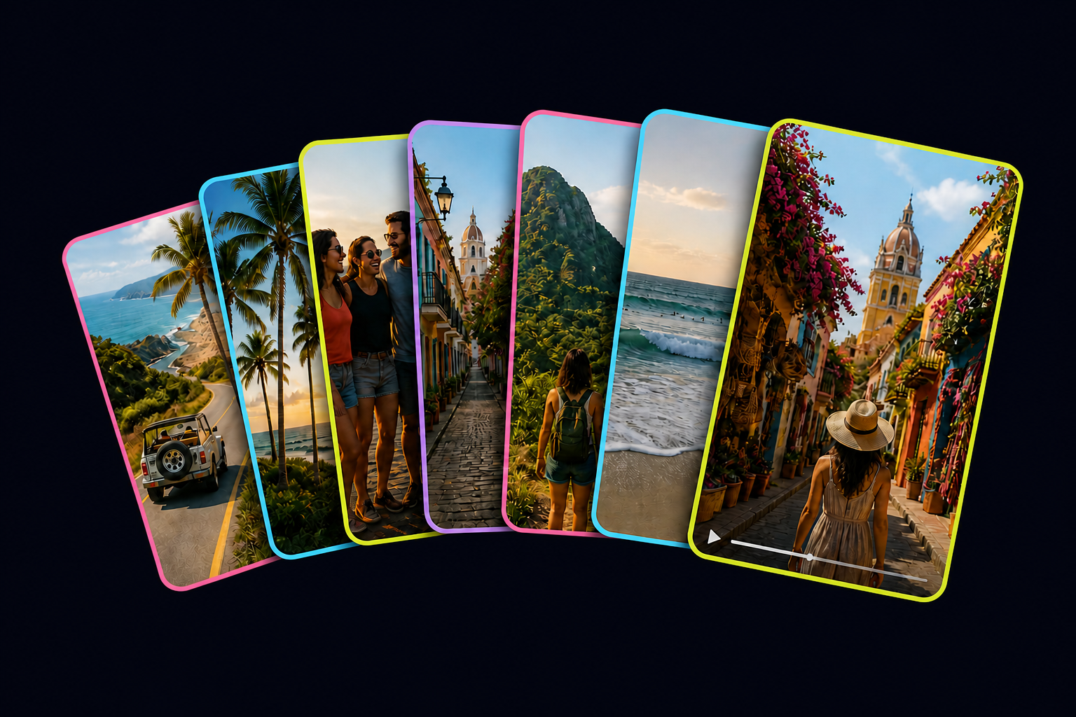 A fan of colourful holiday photos